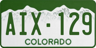 CO license plate AIX129