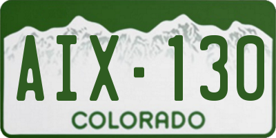 CO license plate AIX130
