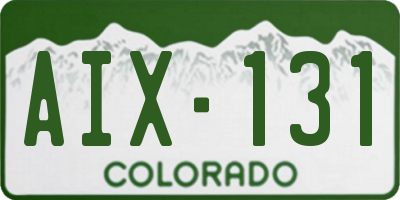 CO license plate AIX131