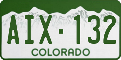 CO license plate AIX132
