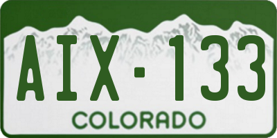 CO license plate AIX133