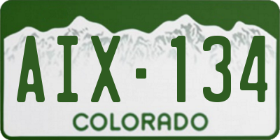 CO license plate AIX134