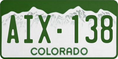 CO license plate AIX138