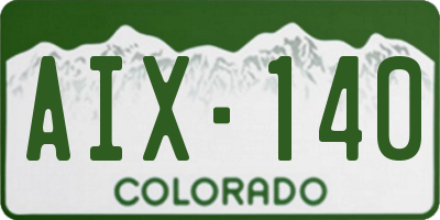 CO license plate AIX140