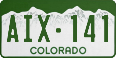 CO license plate AIX141
