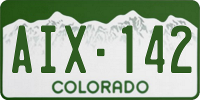 CO license plate AIX142