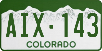 CO license plate AIX143