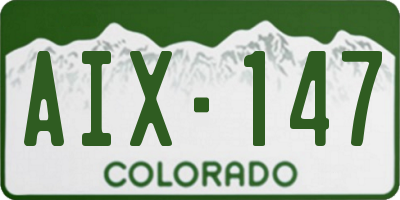 CO license plate AIX147