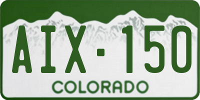 CO license plate AIX150