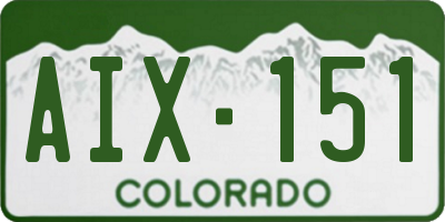 CO license plate AIX151