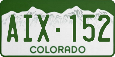 CO license plate AIX152