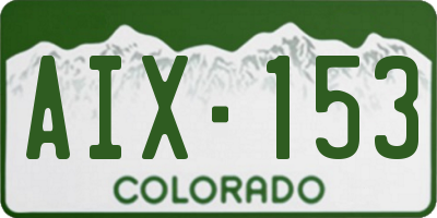 CO license plate AIX153