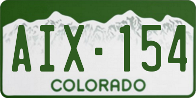 CO license plate AIX154