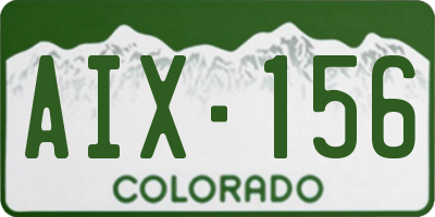 CO license plate AIX156
