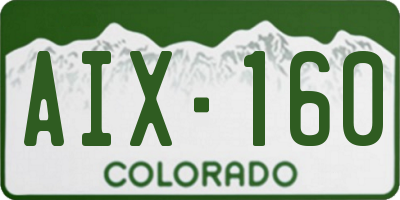 CO license plate AIX160