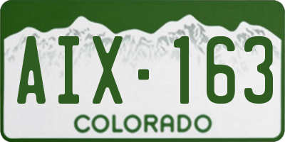 CO license plate AIX163