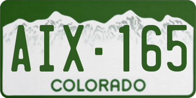 CO license plate AIX165
