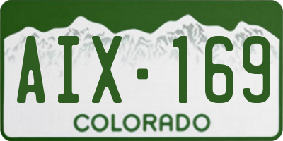 CO license plate AIX169