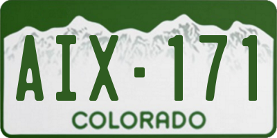 CO license plate AIX171