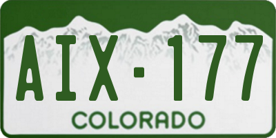 CO license plate AIX177