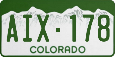 CO license plate AIX178