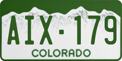 CO license plate AIX179