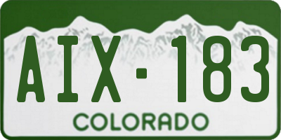 CO license plate AIX183
