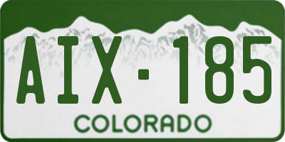 CO license plate AIX185