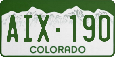 CO license plate AIX190