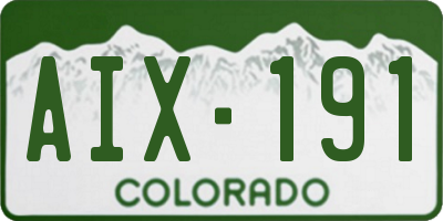 CO license plate AIX191