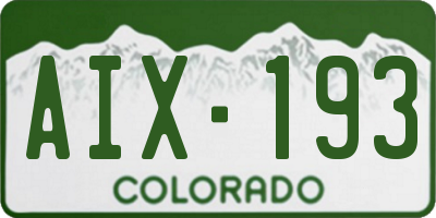 CO license plate AIX193