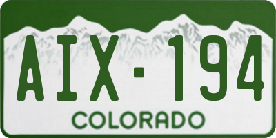 CO license plate AIX194