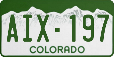CO license plate AIX197
