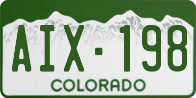 CO license plate AIX198