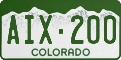 CO license plate AIX200