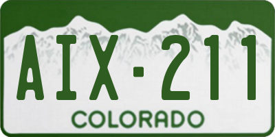 CO license plate AIX211