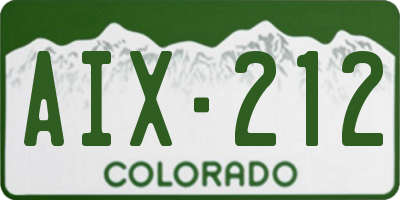 CO license plate AIX212