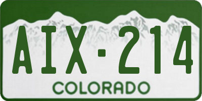 CO license plate AIX214