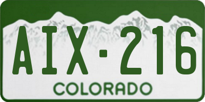 CO license plate AIX216