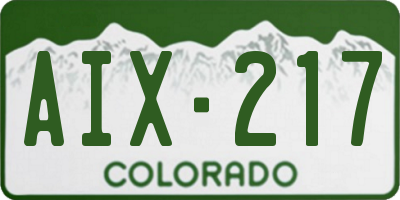 CO license plate AIX217