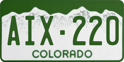 CO license plate AIX220