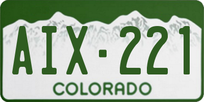 CO license plate AIX221