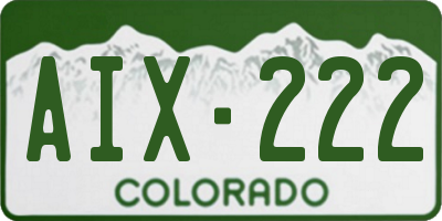 CO license plate AIX222