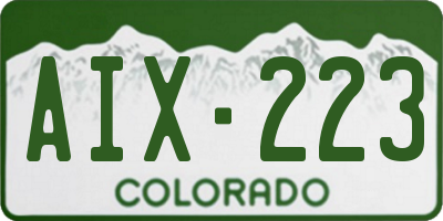 CO license plate AIX223