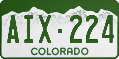 CO license plate AIX224