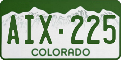 CO license plate AIX225