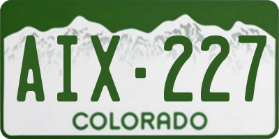 CO license plate AIX227