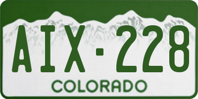 CO license plate AIX228