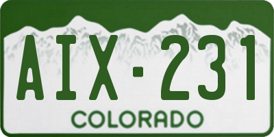CO license plate AIX231