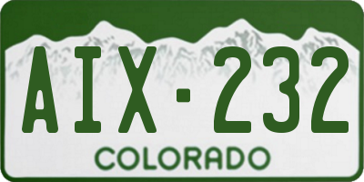 CO license plate AIX232
